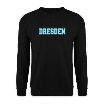 Conception de la tenue de la police de caractères de blocs de Dresde - Sweat-shirt Unisexe - noir - Devant - Alina (178cm) & Michal (187cm)