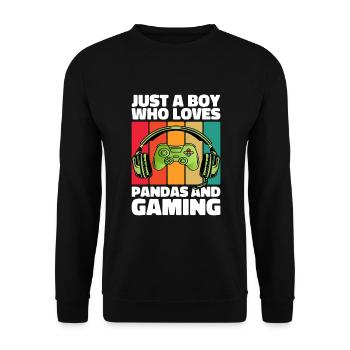 Gamer and Pandas: Video Games and Sweet Adventure - Unisex Sweatshirt - black - Front - Alina (178cm) & Michal (187cm)