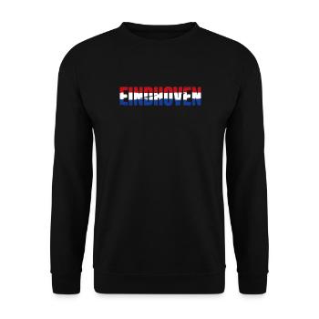 Eindhoven Flagge Niederlande Vintage - Unisex Pullover - Schwarz - Vorne - Alina (178cm) & Michal (187cm)