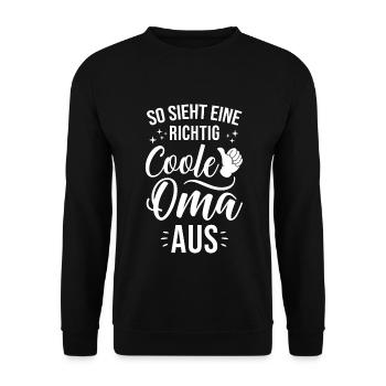 So sieht eine richtig coole Oma aus - Unisex Pullover - Schwarz - Vorne - Alina (178cm) & Michal (187cm)