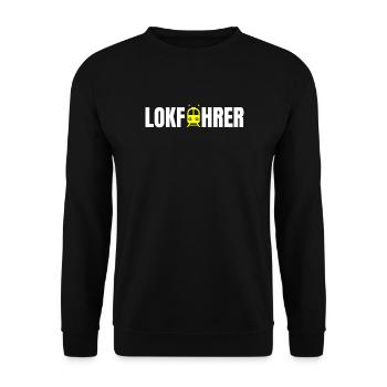 Lokführer Design - Unisex Pullover - Schwarz - Vorne - Alina (178cm) & Michal (187cm)