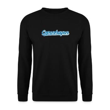 Copenhagen Lettering Blue-White Graphic - Unisex Sweatshirt - black - Front - Alina (178cm) & Michal (187cm)