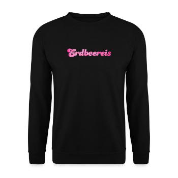 Erdbeereis Eis Fan Sommer Erdbeeren Erdbeer süß - Unisex Pullover - Schwarz - Vorne - Alina (178cm) & Michal (187cm)