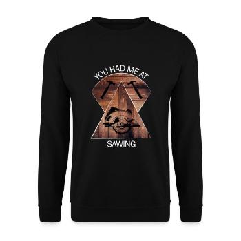 Charpentier, charpentier, charpentier, charpentier, artisan, bois - Sweat-shirt Unisexe - noir - Devant - Alina (178cm) & Michal (187cm)