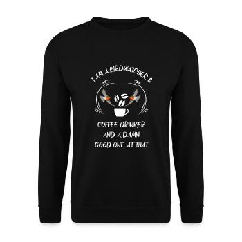 Bird Watching Bird Watching Birding Coffee - Unisex Sweatshirt - black - Front - Alina (178cm) & Michal (187cm)