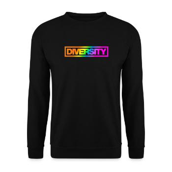 Typo Diversity Kontur Rainbow - Unisex Pullover - Schwarz - Vorne - Alina (178cm) & Michal (187cm)