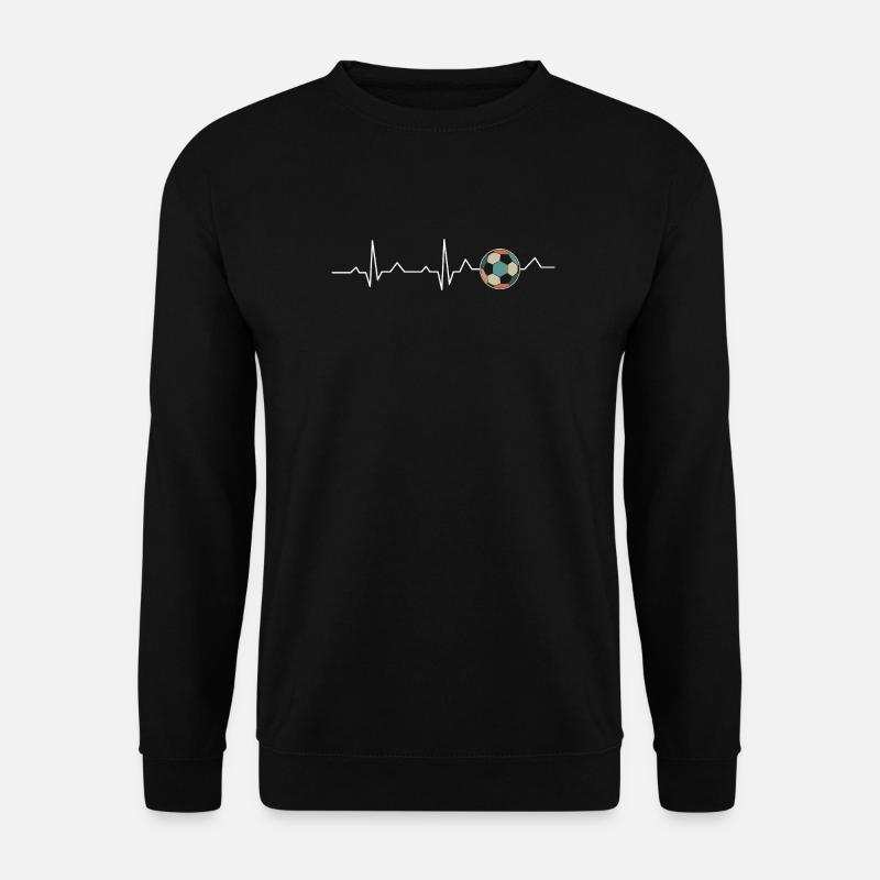 Retro Soccer Heartbeat |  - Unisex Pullover - Schwarz
