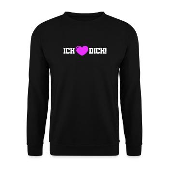 I love you heart - Unisex Sweatshirt - black - Front - Alina (178cm) & Michal (187cm)
