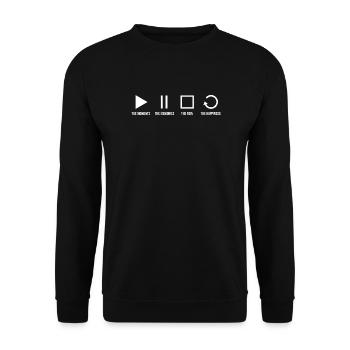 Mindfulness, Moments, Memories, Happiness - Unisex Sweatshirt - black - Front - Alina (178cm) & Michal (187cm)