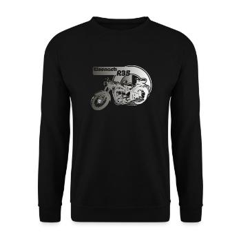DDR Motorrad EMW R35 Logo - Unisex Pullover - Schwarz - Vorne - Alina (178cm) & Michal (187cm)