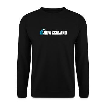 Kiwi-Vogel-Karikatur Neuseeland - Unisex Pullover - Schwarz - Vorne - Alina (178cm) & Michal (187cm)
