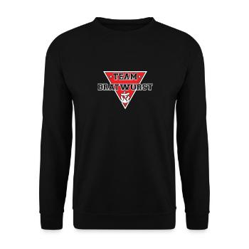 team Bratwurst (rot) - Unisex Pullover - Schwarz - Vorne - Alina (178cm) & Michal (187cm)