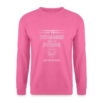 les vrais hommes jouent au poing pas au foot - Sweat-shirt Unisexe - rose - Devant