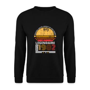 Août 1982 Vintage Anniversaire Rétro - Sweat-shirt Unisexe - noir - Devant - Alina (178cm) & Michal (187cm)