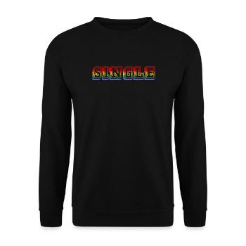 SINGLE rainbow tshirt LGBT lgbtqi queer - Unisex Sweatshirt - black - Front - Alina (178cm) & Michal (187cm)