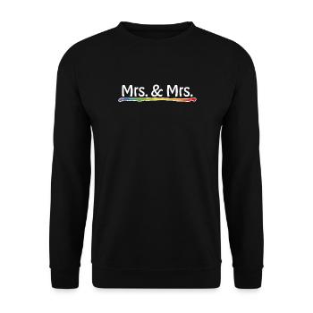 Regenbogen Mrs and Mrs weiss LGBT lgbtqi queer - Unisex Pullover - Schwarz - Vorne - Alina (178cm) & Michal (187cm)