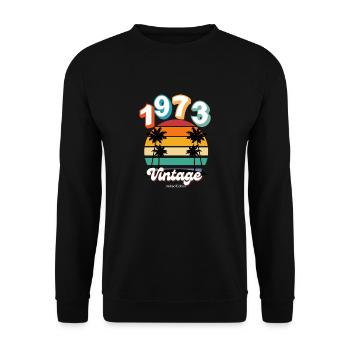 50e anniversaire Vintage Classic 1973 Rétro - Sweat-shirt Unisexe - noir - Devant - Alina (178cm) & Michal (187cm)