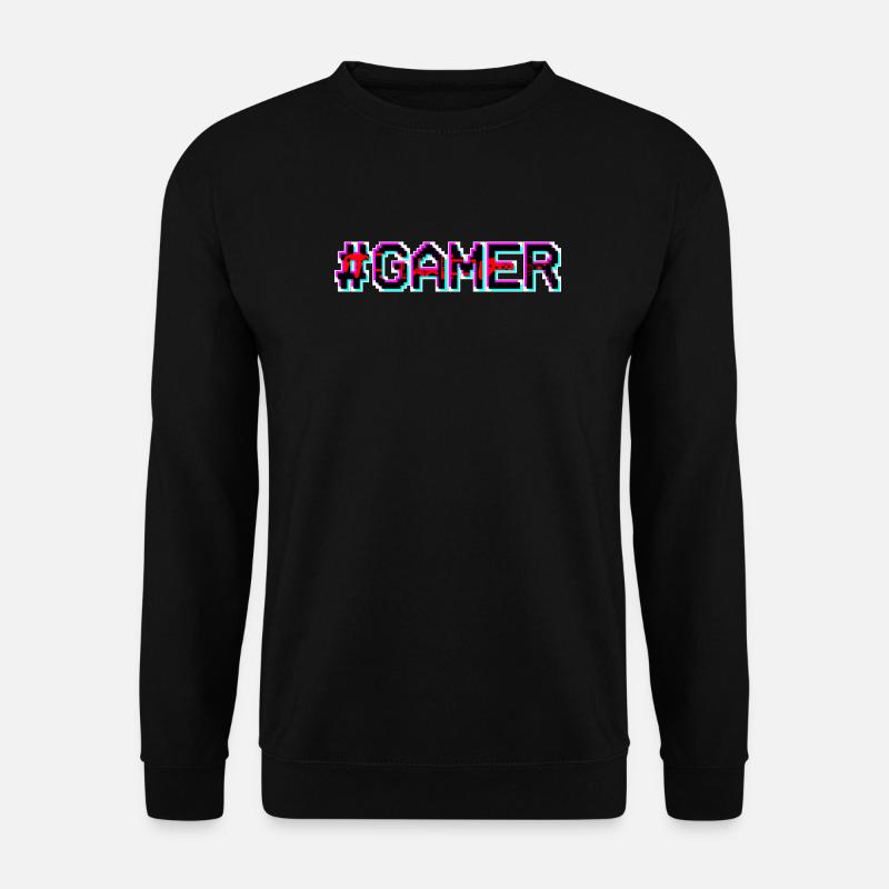 Pixel Neon Gamer Abzeichen - Unisex Pullover - Schwarz