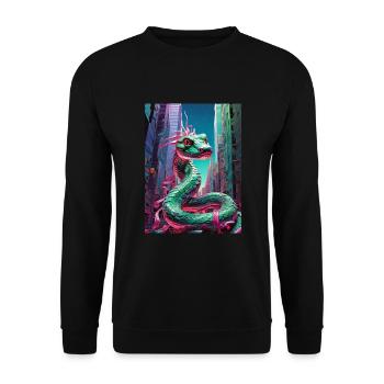 serpent sur la ville - Sweat-shirt Unisexe - noir - Devant - Alina (178cm) & Michal (187cm)