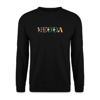 Le nom HEDDA est décoré de fleurs - Sweat-shirt Unisexe - noir - Devant - Alina (178cm) & Michal (187cm)