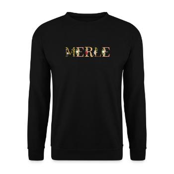 MERLE name adorned with flowers - Unisex Sweatshirt - black - Front - Alina (178cm) & Michal (187cm)