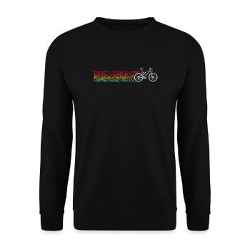 LGBT Pride Rainbow Bicycle Design - Unisex Sweatshirt - black - Front - Alina (178cm) & Michal (187cm)