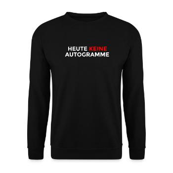 No autographs today – Ironic humor saying - Unisex Sweatshirt - black - Front - Alina (178cm) & Michal (187cm)