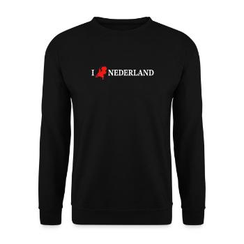 I Love Nederland Niederlande - Unisex Pullover - Schwarz - Vorne - Alina (178cm) & Michal (187cm)