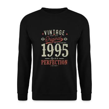 Zeitalter der Perfektion 1995, Jubiläum 1995 - Unisex Pullover - Schwarz - Vorne - Alina (178cm) & Michal (187cm)