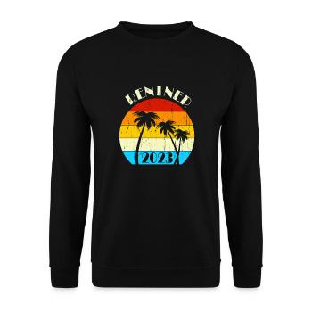 Rentner 2023, Pensionär, Endlich im Ruhestand! - Unisex Pullover - Schwarz - Vorne - Alina (178cm) & Michal (187cm)