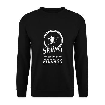 Skiing - Ski fahren - Pistensau - Skidesign - Unisex Pullover - Schwarz - Vorne - Alina (178cm) & Michal (187cm)