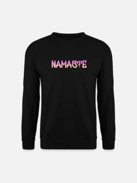 Namaste Gradient Schrift – Yoga Muster - Unisex Pullover - Schwarz