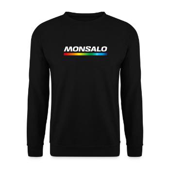 MONSALO – Humorous hijacking of the Salomon logo - Unisex Sweatshirt - black - Front - Alina (178cm) & Michal (187cm)