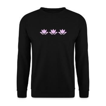 Lotus Flower Lotus Flower Flower Pastel Flower Yoga - Unisex Sweatshirt - black - Front - Alina (178cm) & Michal (187cm)