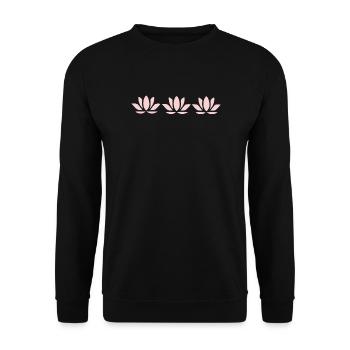 Fleur de lotus Fleur de lotus Fleur pastel Fleurs de nénuphar Fleurs - Sweat-shirt Unisexe - noir - Devant - Alina (178cm) & Michal (187cm)