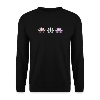 Lotus Flower Lotus Flower Violet Flower Flower Yoga - Unisex Sweatshirt - black - Front - Alina (178cm) & Michal (187cm)