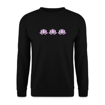 Lotus Flower Lotus Flower Violet Flower Flower Yoga - Unisex Sweatshirt - black - Front - Alina (178cm) & Michal (187cm)
