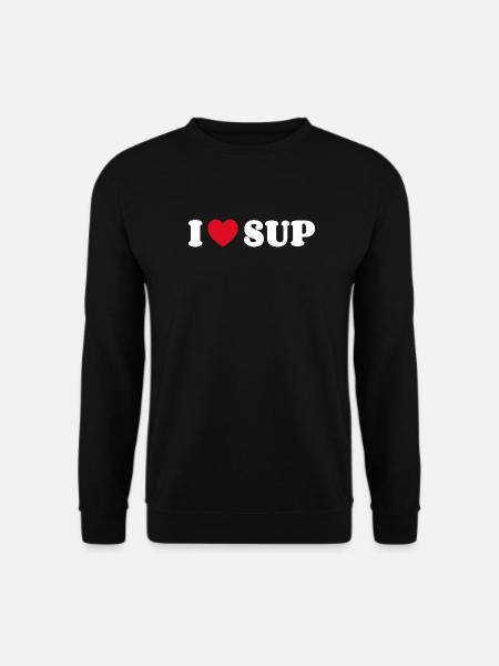 Adoro il SUP Stand-up Paddle Stand Up Paddle - Felpa unisex - nero