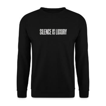 Minimalist Premium Typography Design  - Unisex Sweatshirt - black - Front - Alina (178cm) & Michal (187cm)
