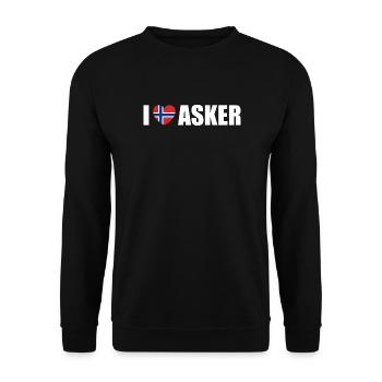 I love Asker Norway - Unisex Sweatshirt - black - Front - Alina (178cm) & Michal (187cm)