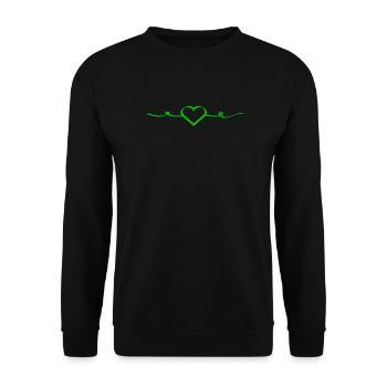 green heart green - Unisex Sweatshirt - black - Front - Alina (178cm) & Michal (187cm)