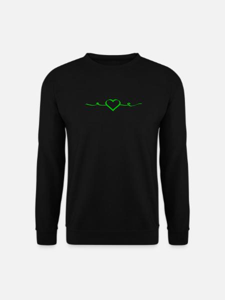 Cœur vert vert - Sweat-shirt Unisexe - noir