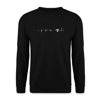 Heartbeat Love Finlande Drapeau - Sweat-shirt Unisexe - noir - Devant - Alina (178cm) & Michal (187cm)