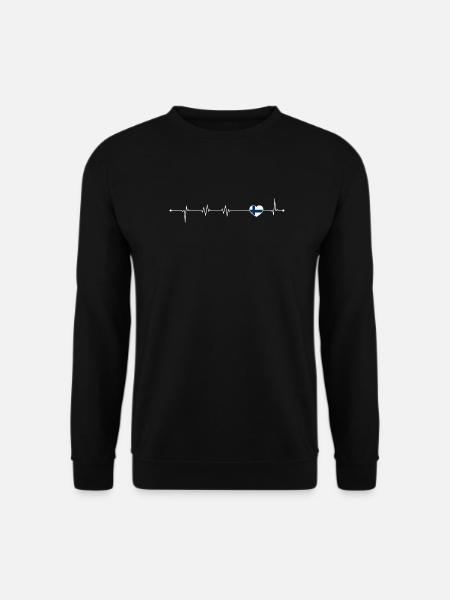 Heartbeat Love Finlande Drapeau - Sweat-shirt Unisexe - noir