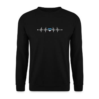 Estonian Flag Heartbeat - Unisex Sweatshirt - black - Front - Alina (178cm) & Michal (187cm)