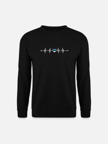 Estonian Flag Heartbeat - Unisex Sweatshirt - black