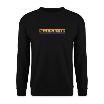 Faites l’amour, pas la guerre | Arc-en-ciel - Sweat-shirt Unisexe - noir - Devant - Alina (178cm) & Michal (187cm)