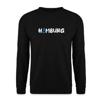 Hamburg Anchor Fan City Hanseatic City Harbor Vector - Unisex Sweatshirt - black - Front - Alina (178cm) & Michal (187cm)