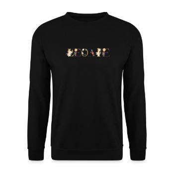 Le prénom de LEONIE décoré de fleurs - Sweat-shirt Unisexe - noir - Devant - Alina (178cm) & Michal (187cm)