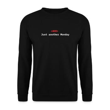 <400> Just Another Monday | Dev Humor - Unisex Sweatshirt - black - Front - Alina (178cm) & Michal (187cm)